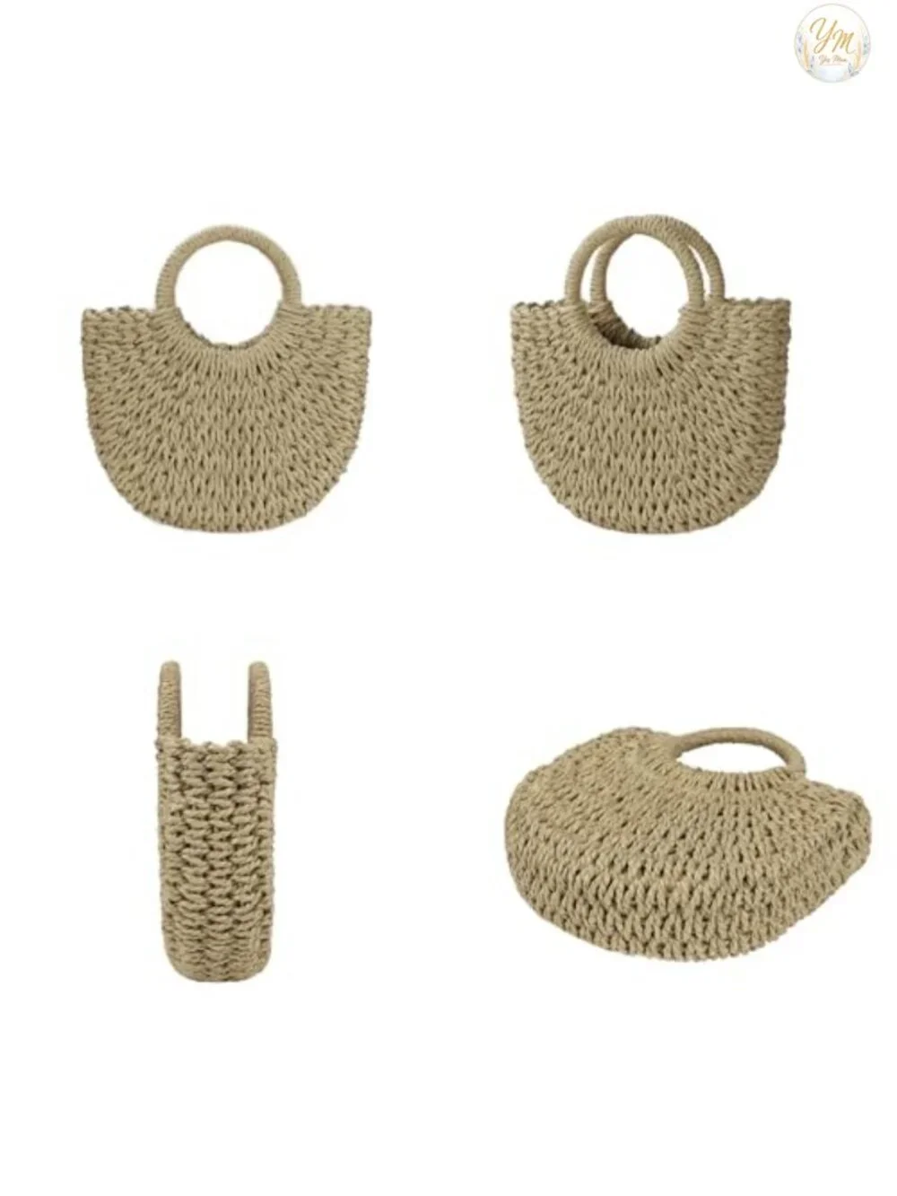 Handwoven Straw Beach Bag Woven Crossbody Shoulder Tote Satchel Purse Summer